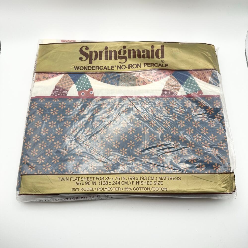 Springmaid Vintage Deadstock American Folk Song Twin Flat Sheet New Sealed